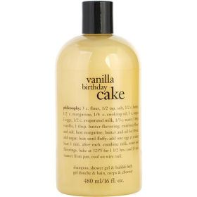 Philosophy by Philosophy Vanilla Birthday Cake Shampoo, Shower Gel & Bubble Bath --480ml/16oz