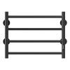 Electric Heated Towel Warmer 4 Bars for Bathroom, Stainless Steel Wall Mounted Heated Towel Drying Rack Black